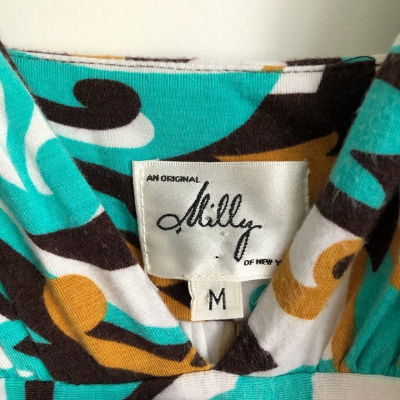Milly Brown / Turquoise Print Dress - Picture 4 of 8